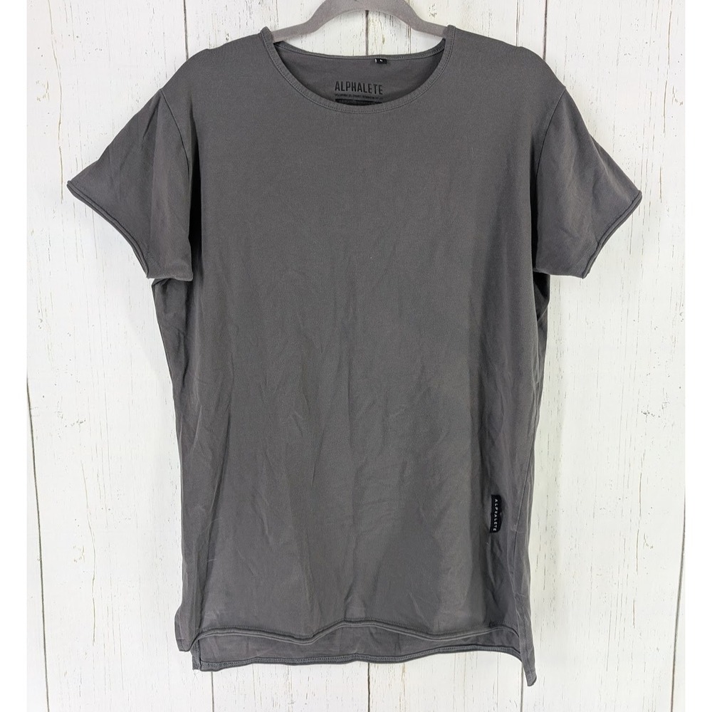 Alphalete Size Large Women Gray Short Sleeve Casual Tshirt